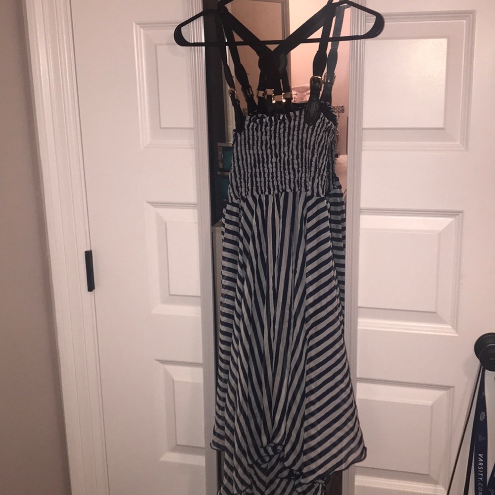Stripped blue and white dress